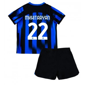 Inter Milan Henrikh Mkhitaryan #22 Domaci Dres za Dječji 2023-24 Kratak Rukavima (+ kratke hlače)